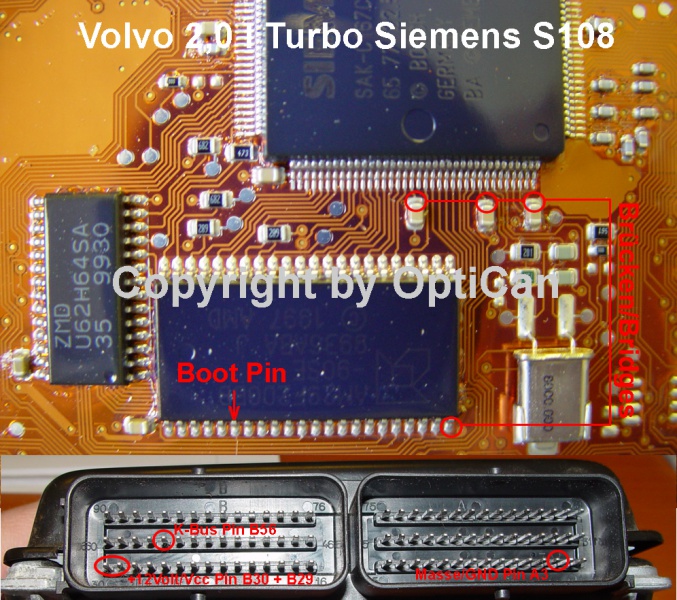 Siemens SIM S108 (Volvo) pinout diagram 1